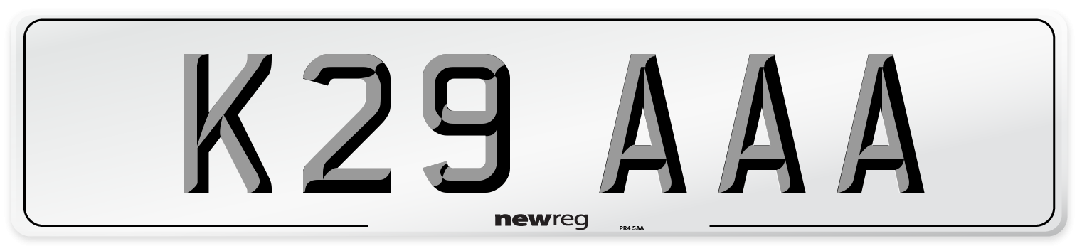 K29 AAA Number Plate from New Reg